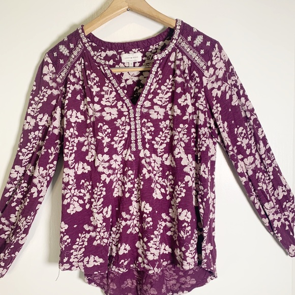 Lucky Brand Tops - Lucky brand embroidered blouse top floral M
